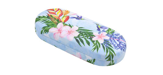 Mavi Kuş Desenli Sert Gözlük Kabı K087