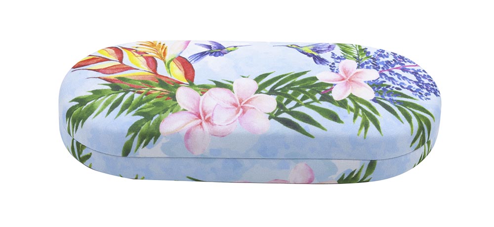 Mavi Kuş Desenli Sert Gözlük Kabı K087