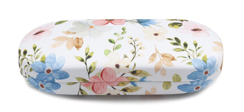 Mavi Çiçek Desenli Sert Gözlük Kabı K084